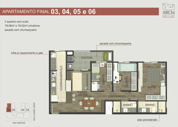 Imagem Apartamento com 3 quartos à venda, 87 m² por R$ 799.000,00 - Vila Izabel - Curitiba/PR