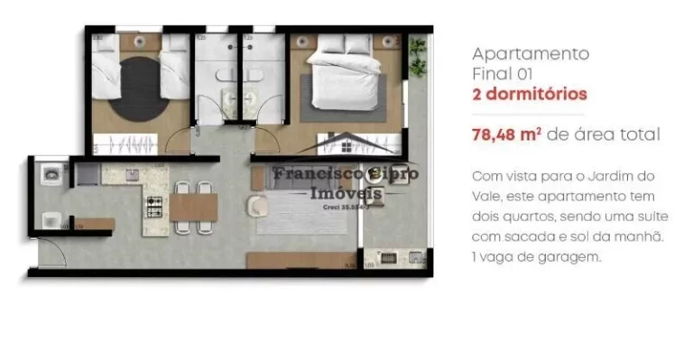Imagem Apartamento à venda no bairro Residencial Village Santana - Guaratinguetá/SP