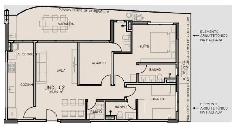 Imagem Apto. no OKA MAMORÉ - 123m²