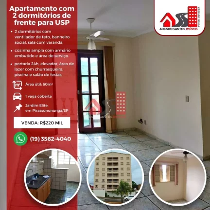 Apartamento com 2 dorms, Jardim Elite, Pirassununga - R$ 220 mil, Cod: 94