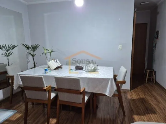 Imagem Apartamento com 65m², dispõe de 3 dormitórios, 1 banheiro, sala para dois ambientes, varanda, coz...