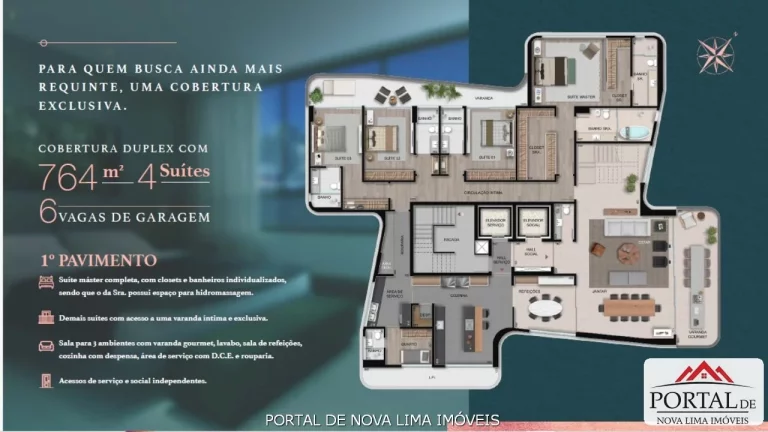 Imagem Apartamento de 4 quartos a venda no Vale do Sereno, varandas amplas: Viva o Melhor da Vida em 377 m² de Puro Encanto!