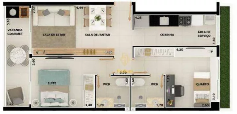Imagem Apartamentos com varanda gourmet a 300m da praia do Manaíra - AP0096