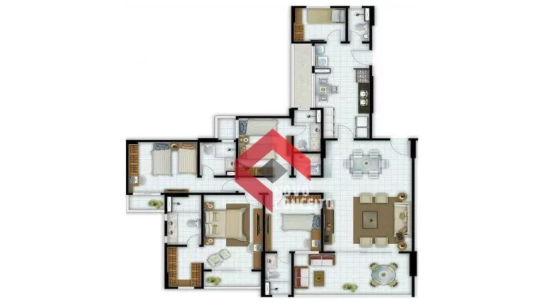 Imagem Apartamento com 4 dormitórios à venda, 165 m² por R$ 1.550.000 - Papicu - Fortaleza/CE
