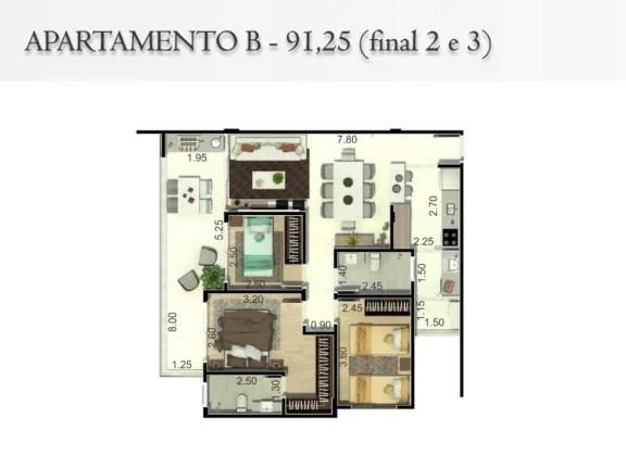 Imagem Apartamento de 3 quartos no Parque Campolim, Sorocaba-SP: 91,25 m², 1 suíte, 2 salas, 2 banheiros e 2 vagas de garagem!