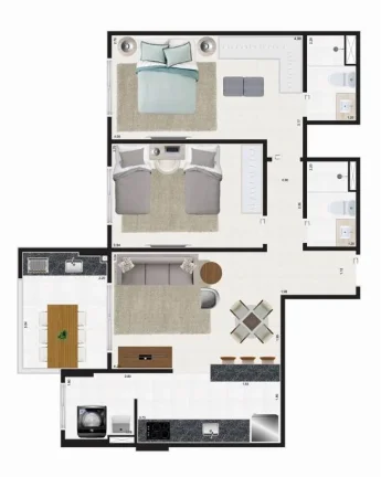Imagem APARTAMENTO COM 74.26 m² - VILA ATLANTICA - MONGAGUA SP