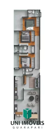 Imagem Lançamento na Praia do morro, unidades de 2 a 3 quartos, sendo 1 ou 3 suítes e até 2 vagas de garagem.