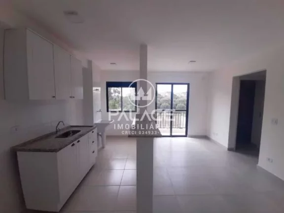 Imagem Apartamento novo com acabamento em porcelanato, contendo 2 dormitórios, quintal, sala integrada com...