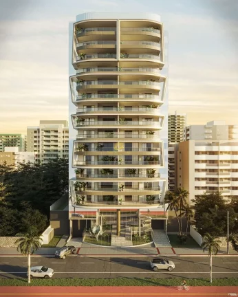 Imagem um Apartamento 4 suítes de vista lateral para o mar e prédio em frente ao mar, com 205 metros quad...