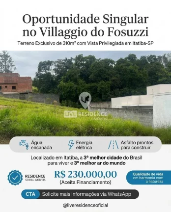 Imagem Terreno á venda no Villagio Fosuzzi em Itatiba-SP