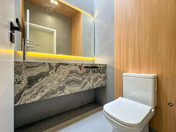 Imagem Modernidade e sofisticação casa térrea com escritório à venda, 211 m² por R$ 1.790.000 - Condomínio Fechado - Indaiatuba/SP