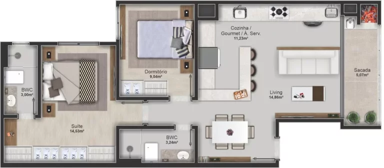 Imagem Caminhos do Mar - Apartamento à venda no bairro Nações - Balneário Camboriú/SC