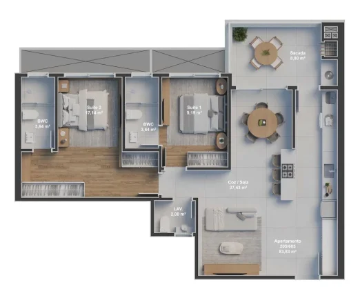 Imagem Apartamento 2 Dormitórios para venda em Florianópolis - SC