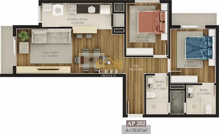 Imagem Apartamento com 2 Dormitorio(s) localizado(a) no bairro Prinstrop em Gramado / RIO GRANDE DO SUL Ref.:1441