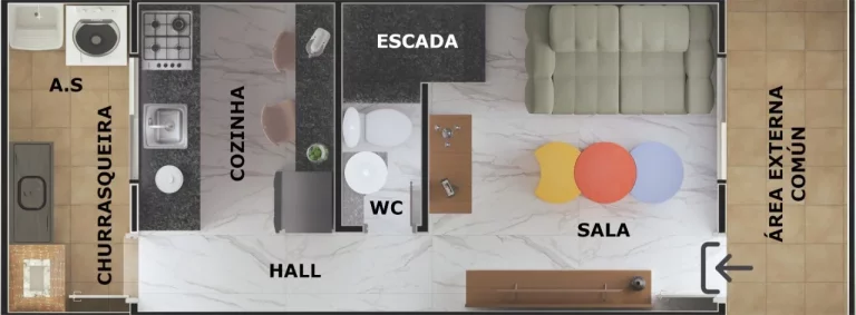 Imagem Sobrado de Condomínio com 2 dorms, Vila Tupi, Praia Grande - R$ 262 mil, Cod: 1946