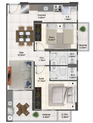 Imagem APARTAMENTO COM 73.75 m² - MARACANÃ - PRAIA GRANDE SP