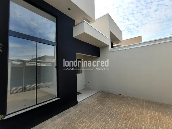 Imagem Casa nova na Zona Leste de Londrina com 86m² de área útil, 3 dormitórios (1 suíte), banheiro social, sala aconchegante, cozinha e 2 vagas de garagem.