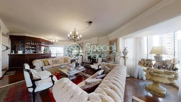 Imagem Ótimo apartamento à venda no Campo Belo - Área: 273m² - Living amplo para vários ambientes, com...