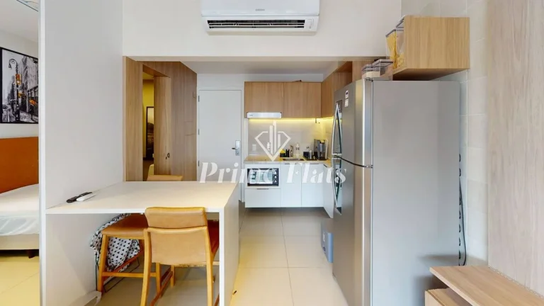 Imagem Flat disponível para locação no VHouse Faria Lima, com 46m², 1 dormitório e 1 vaga