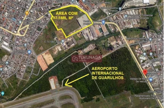 Imagem Terreno à venda, 82500 m² por R$ 85.150.000,00 - Lavras - Guarulhos/SP