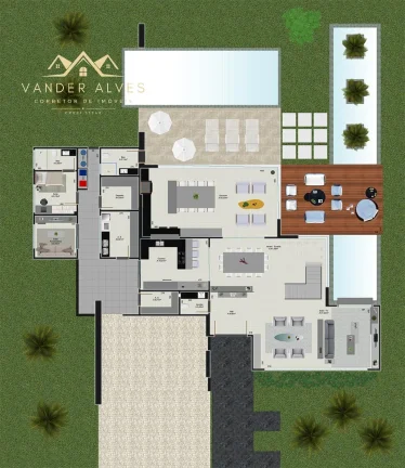 Imagem Casa de luxo à venda em Foz do Iguaçu-PR, no condomínio Golf CLUB com 4 quartos, 3 suítes, 6 salas, 5 banheiros, 3 vagas de garagem