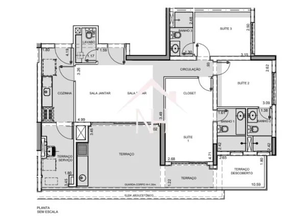Imagem Apartamento de 117m c/ 3 suítes, 2 vagas, terraço gourmet, playground, piscinas, sauna, academia, delivery, espaço gourmet, brinquedoteca, delivery