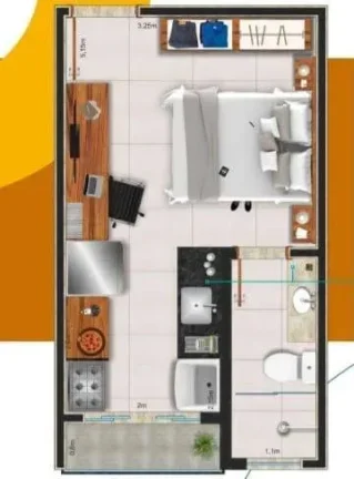Imagem Studio à venda, no Edifício My House Barbacena, em Barbacena, Centro, com 1 quarto, 20,57m2