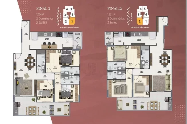 Imagem Apartamento com 3 dormitórios à venda, 126 m² por R$ 850.000,00 - Vila Guilhermina - Praia Grande/SP