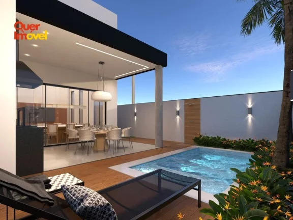Imagem Casa de luxo em condomínio à venda em Ribeirão Preto-SP, Loteamento Terras de Florença - 3 quartos, 3 suítes, 2 salas, 5 banheiros, 203m².