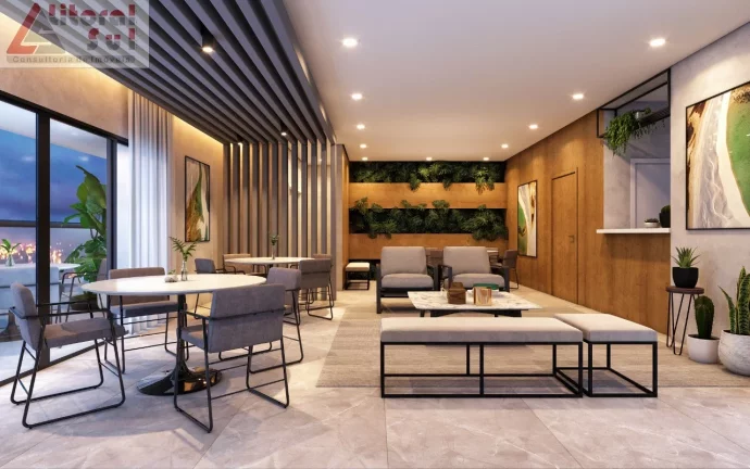 Imagem Apartamento à venda em Praia Grande-SP, Guilhermina: 2 quartos, 1 suíte, 1 sala, 2 banheiros, 1 vaga, 76m².