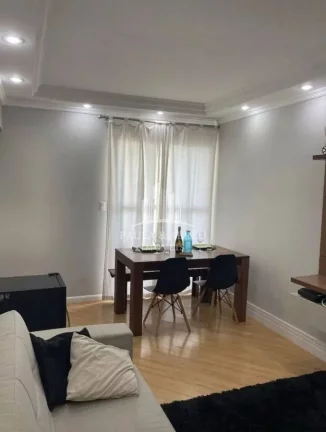 Imagem Apartamento 62m², Varanda, andar intermediário, Planejados, forno, fogão, geladeira, 1 vaga fixa e coberta no Parque São Vicente, Mauá-SP