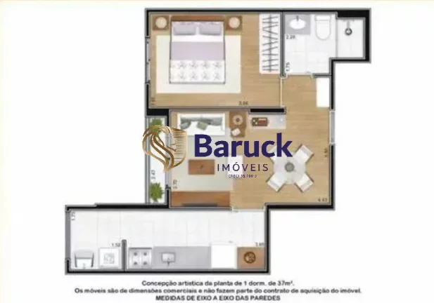 Imagem Apartamento com 1 Quarto à Venda, 37 m² em República - São Paulo