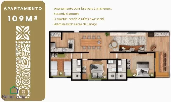 Apartamento 3 Quartos Ipojuca - PE - Muro Alto