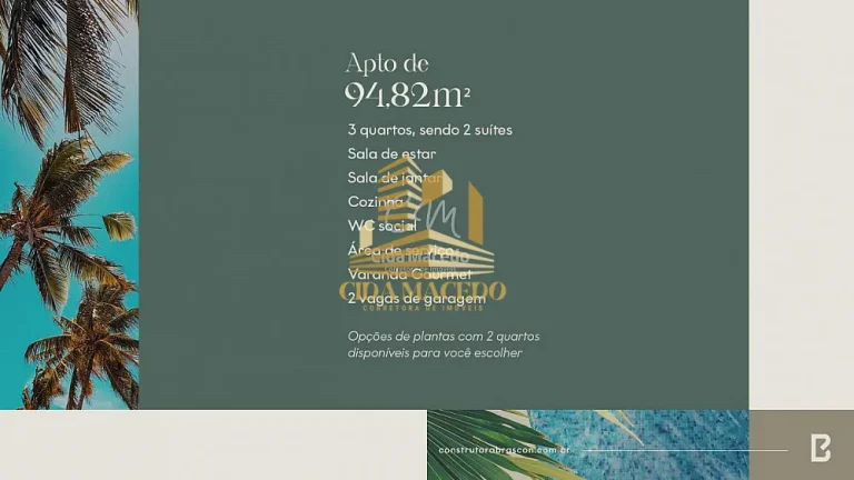 Imagem Apartamento para Venda em João Pessoa, Jardim Oceania, 3 dormitórios, 2 suítes, 3 banheiros, 2 vagas