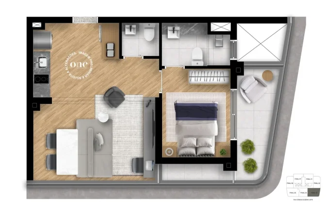 Imagem Conheça o The Choice. 01 dorm. que não tem comparação. Diferenciado, sofisticado e cosmopolita. ...