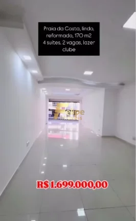 Imagem BELÍSSIMO APARTAMENTO COM 04 SUÍTES E LAZER DE CLUBE À VENDA NA PRAIA DA COSTA EM VILA VELHA/ES!