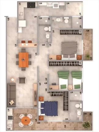 Imagem APARTAMENTO COM 106 m² - CAIÇARA - PRAIA GRANDE SP