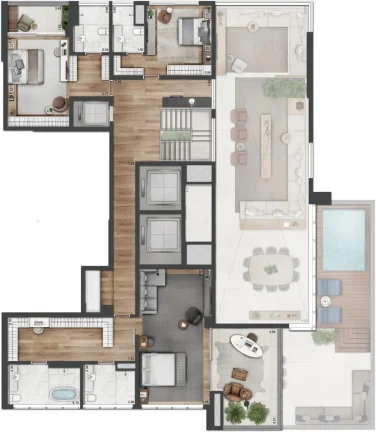 Imagem Área residencial em 44 mil m² de terreno, composta de 5 Torres de alto padrão, lazer completo, e ...