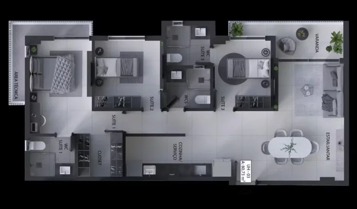 Imagem Apartamento com 2 dormitórios à venda, 56 m² por R$ 587.311,31 - Aeroclube - João Pessoa/PB