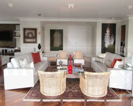 Imagem Apartamento com living para 03 ambientes, lareira, terraço com espaço gourmet, lavabo, sala com ho...