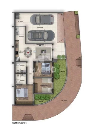 Imagem Geminado de esquina | Jaraguá 99 | 3 quartos (1 suíte) | 92m²