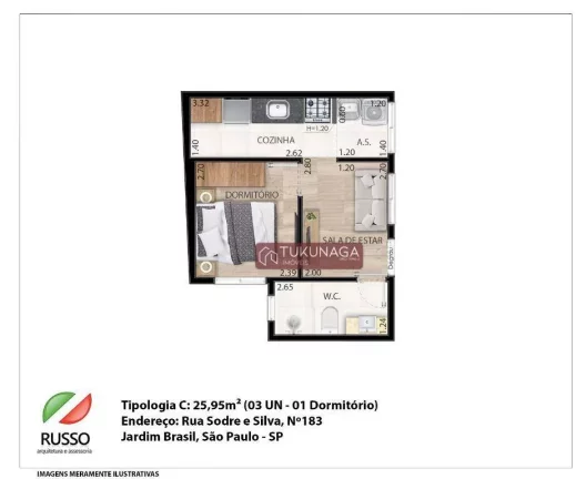 Imagem Apartamento à venda, 25 m² por R$ 205.000,00 - Jardim Brasil - São Paulo/SP