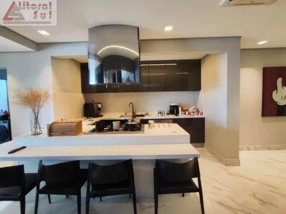 Imagem Luxuoso apartamento à venda em Praia Grande-SP, Canto do Forte: 3 quartos, 3 suítes, 2 salas, 4 banheiros, 3 vagas, 250m².