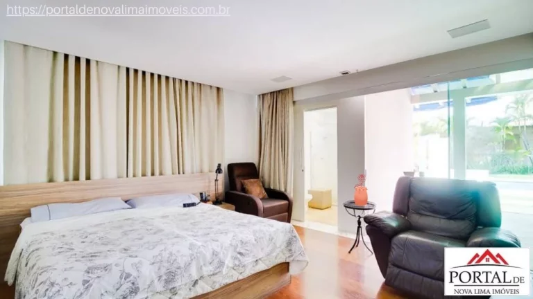 Imagem Casa maravilhosa a venda no Belvedere em Belo Horizonte, construída em área equivalente a 2 lotes, área de lazer com piscina aquecida