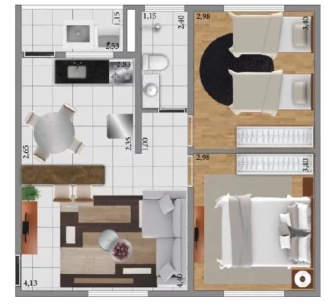 Imagem Apartamento com 2 dormitórios à venda, 53 m² por R$ 275.000,00 - Vila Varela - Poá/SP