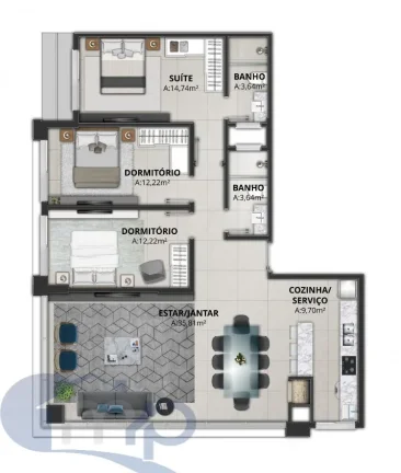 Imagem Apartamento á venda com 3 dormitórios no centro de Torres/RS