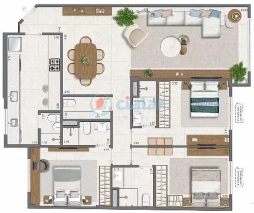 Imagem Garden à venda 3 Quartos 3 Suites 1 Vaga 116.53M Leblon Rio de Janeiro - RJ | Paradís