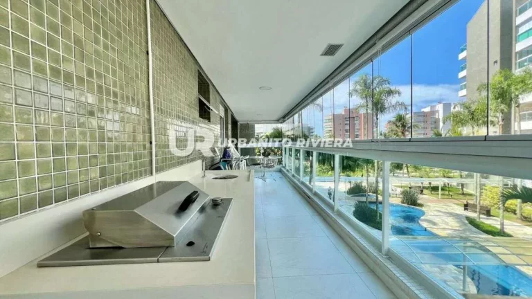 Apartamento com vista parcial para o mar e lazer completo na Riviera de São Lourenço