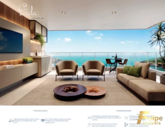 Imagem Um empreendimento localizado a uma quadra do mar, com apartamentos de 2 e 3 quartos na Praia de Peracanga
