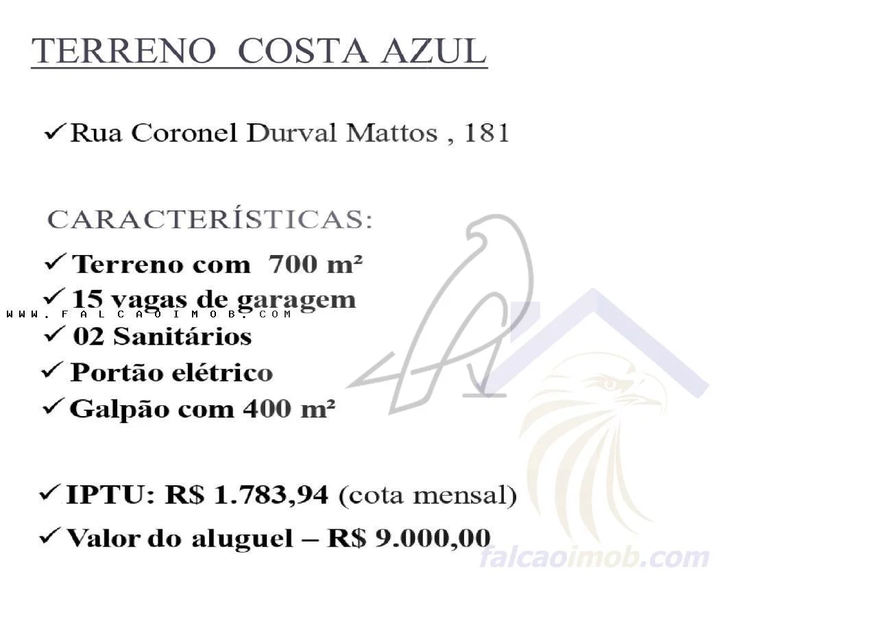 Imagem Terreno para Locação em Salvador / BA no bairro Costa Azul